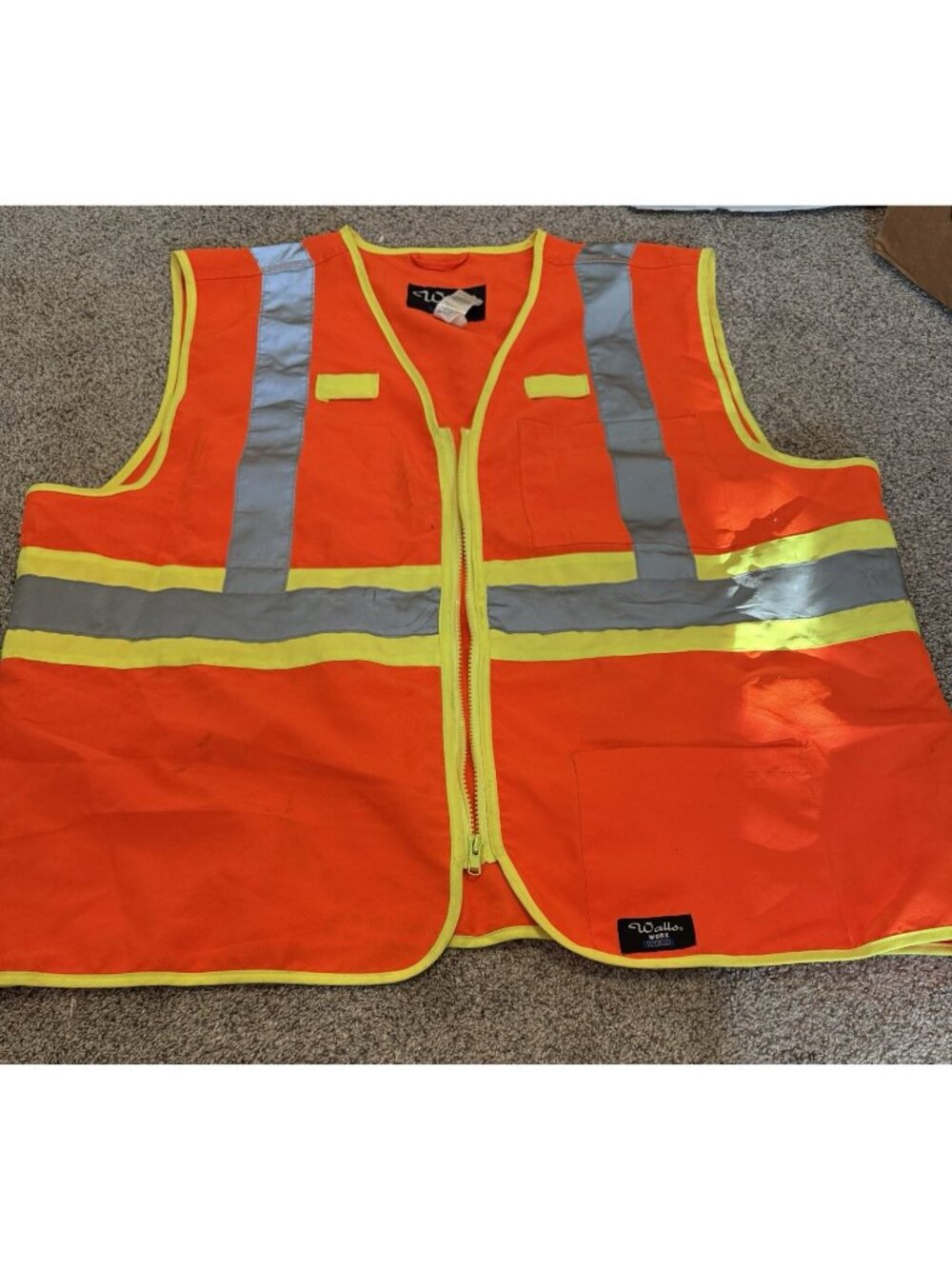 WALLS Workwear Flourescent Orange Safety Vest XL Chest Size 46-48